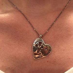 Silver heart shaped necklace